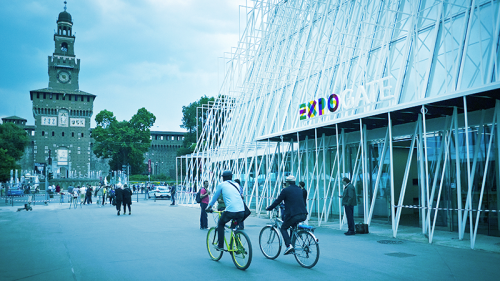 A Expo, passeggiando in bicicletta